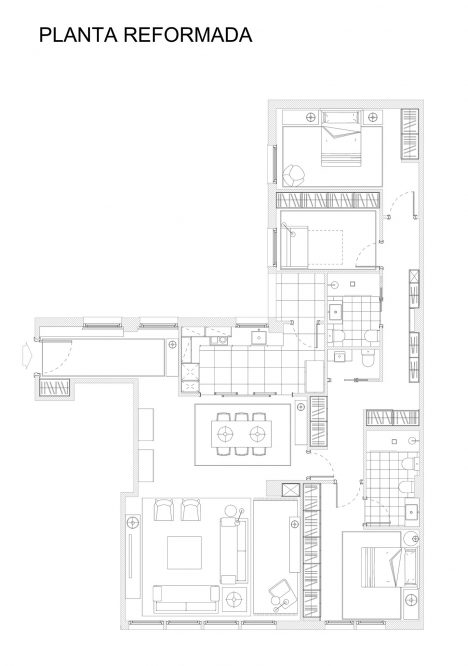 Reforma Integral en Bilbao | Plano posterior de la Vivienda Reformada